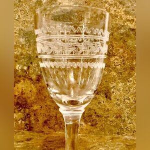 Elegant Clear Etched Sherry/Port Glasses